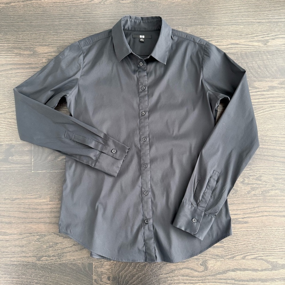 Uniqlo Black Button-Down Shirt